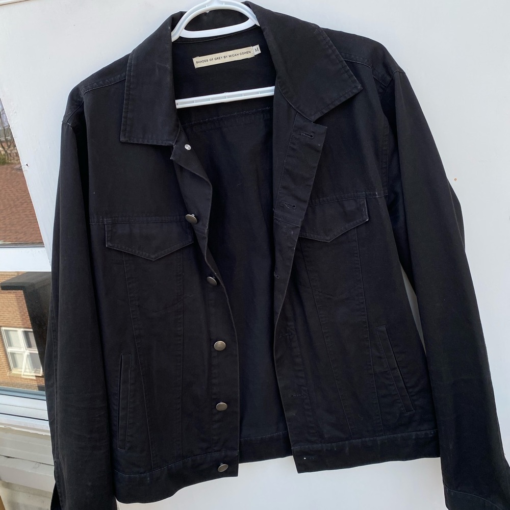 Shades of Grey Black Men's Twill Trucker Jacket